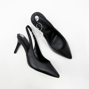 Karl Lagerfeld Paris Heels Women's SZ 6.5 NEW Rosalyn Black Slingback Pumps NWOT